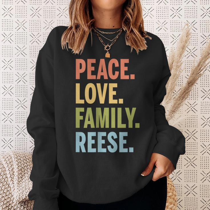 Reese Last Name Peace Love Family Matching Sweatshirt Gifts for Her