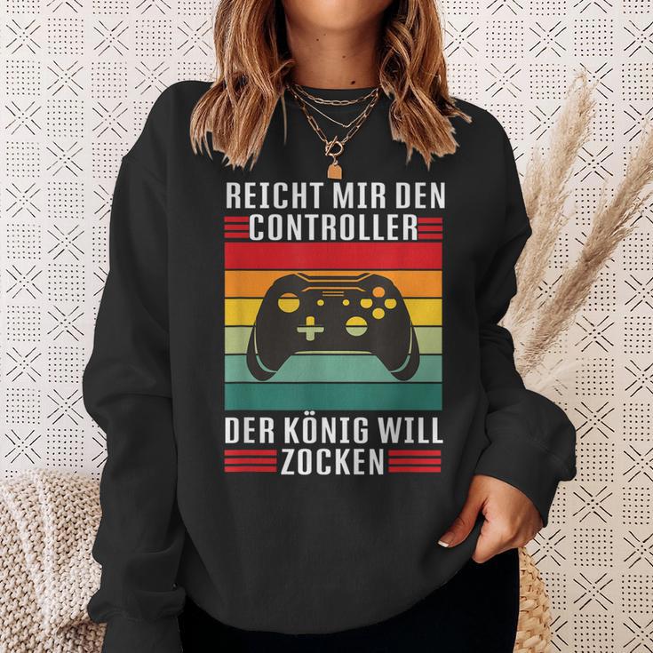 Reichet Mir Den Controller König Zocken I Konsole Gamer Sweatshirt Geschenke für Sie