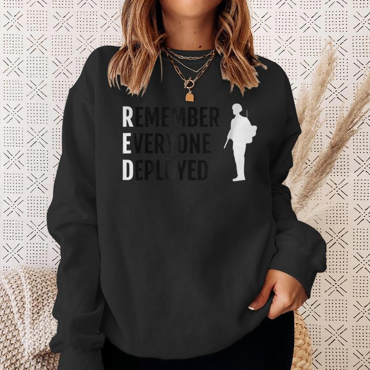 Remember Everyone Deployed Red Usa American Military Sweatshirt Gifts for Her