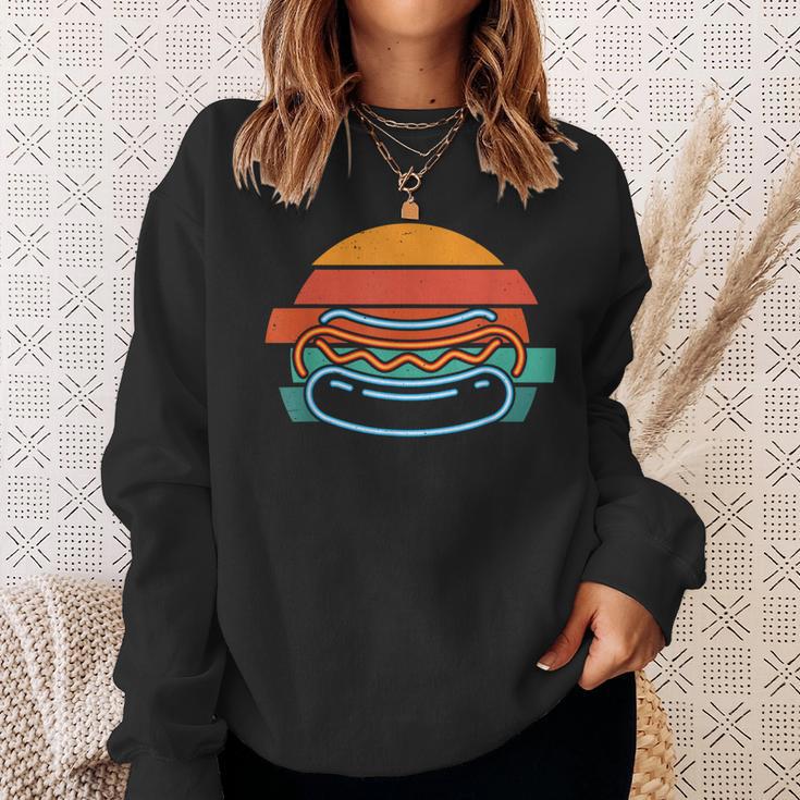 Retro Burger Sunset Sweatshirt für Herren – Vintage Design Schwarz Geschenke für Sie