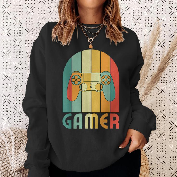 Retro Gamer Video Games Player For Game Player Gamer Dad Sweatshirt Gifts for Her
