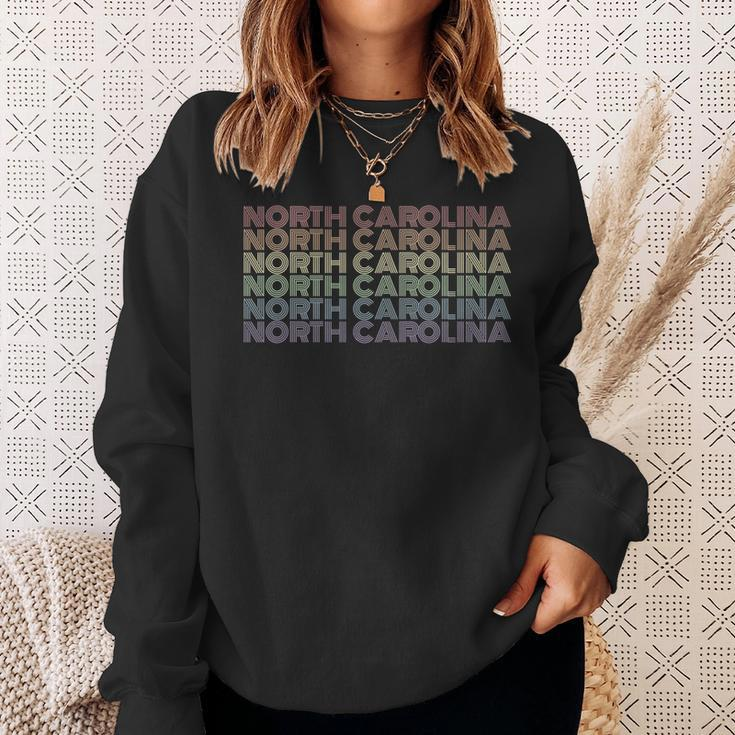 Retro North Carolina Gay Pride Lgbt Us State Sweatshirt Gifts for Her