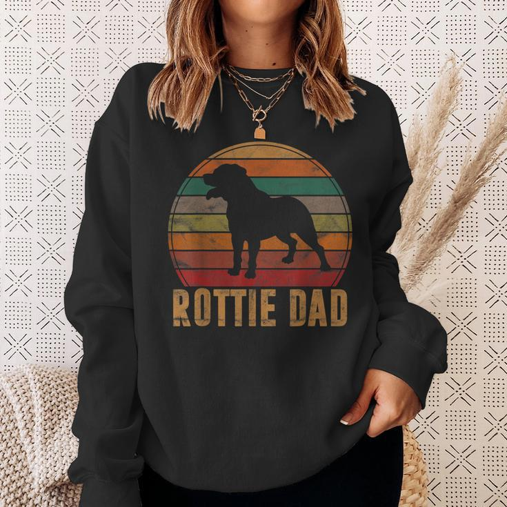 Retro Rottweiler Dad Gift Rott Dog Owner Pet Rottie Father Sweatshirt Gifts for Her