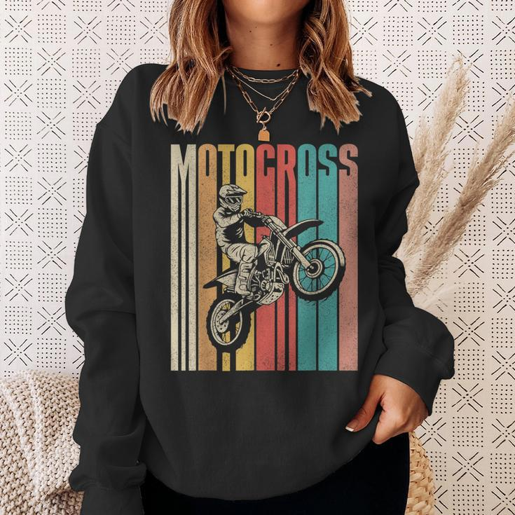 Retro Vintage Dirt Bike Mx Bike Rider Motocross Sweatshirt Gifts for Her