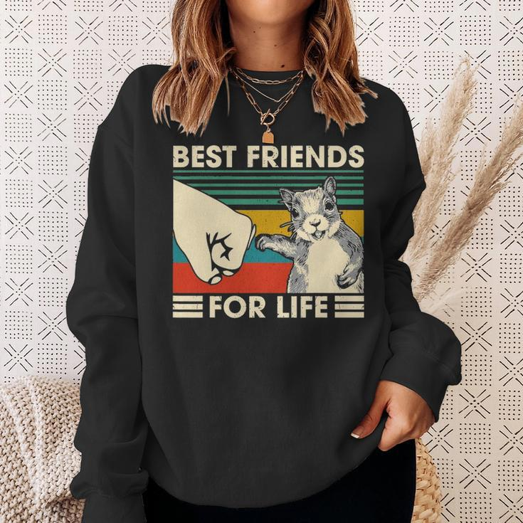 Retro Vintage Squirrel Best Friend For Life Fist Bump V2 Sweatshirt Gifts for Her