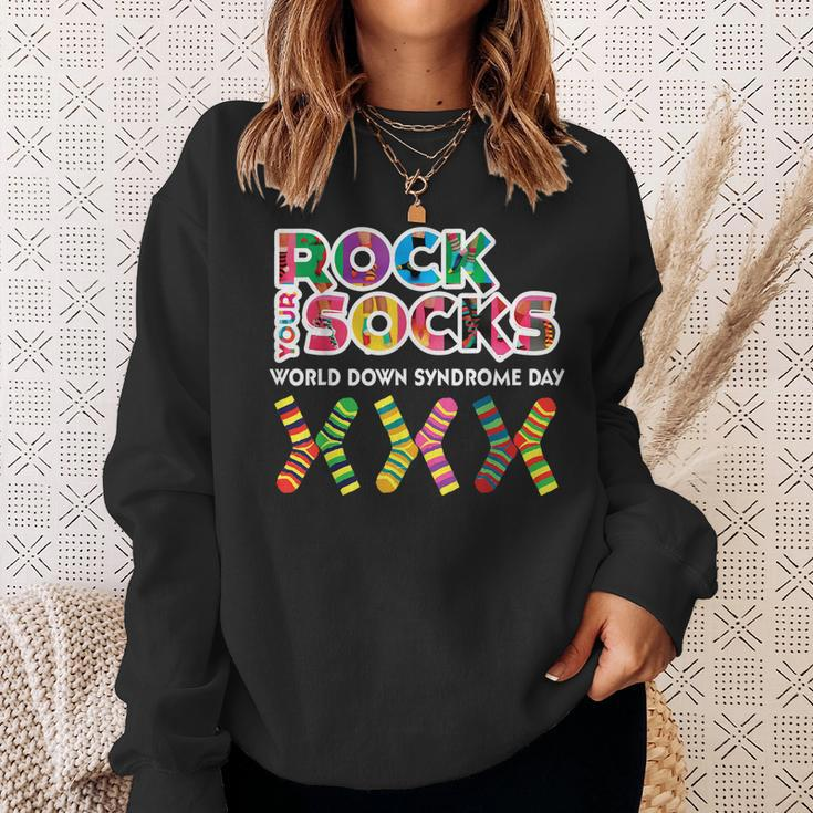 Rock Your Socks For World Down Syndrome Day Gift Sweatshirt Gifts for Her