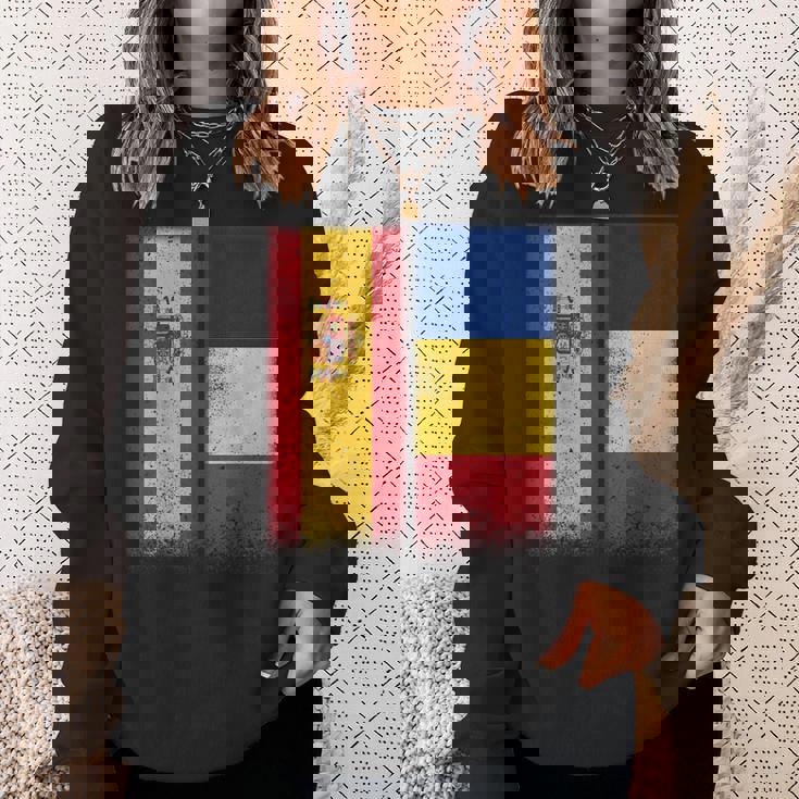 Romanian Flag Spain And Romania Proud Flags Sweatshirt Gifts for Her