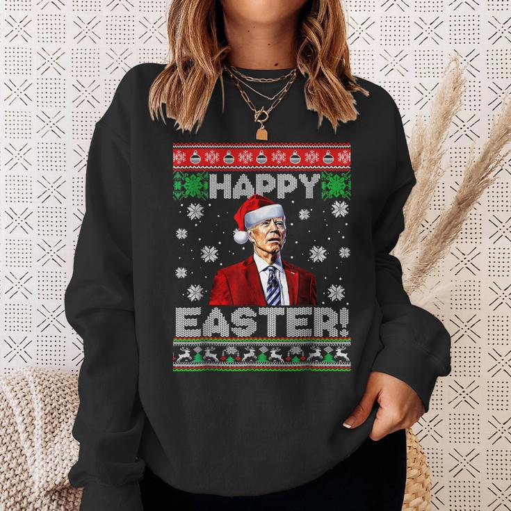 Santa Joe Biden Happy Easter Ugly Christmas V14 Men Women Sweatshirt Graphic Print Unisex Gifts for Her