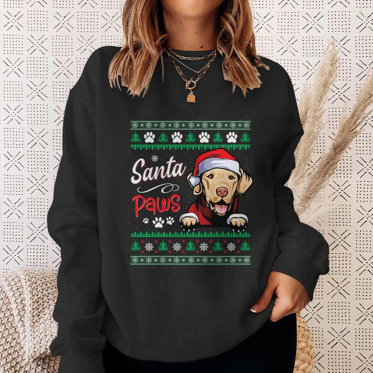 Santa Paws Chesapeake Bay Retriever Ugly Christmas Sweater Cute Gift Sweatshirt Gifts for Her