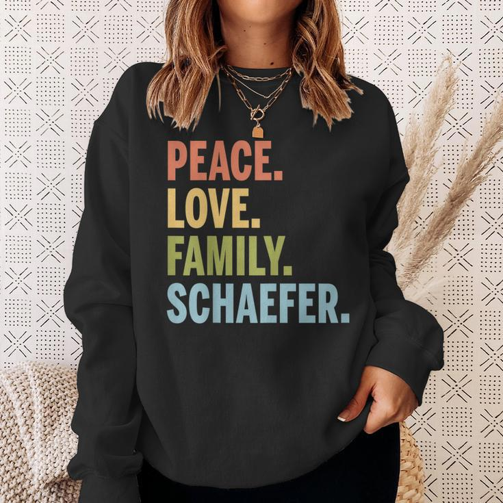 Schaefer Last Name Peace Love Family Matching Sweatshirt Gifts for Her