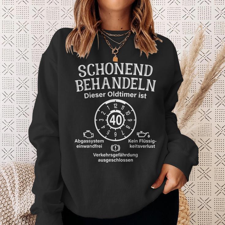 Schonend Behandeln Oldtimer Ist 40 Plakette 40 Geburtstag Sweatshirt Geschenke für Sie