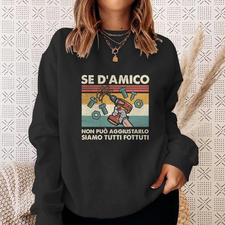 Schwarzes Sweatshirt mit Italienischem Slogan, Grafik-Design Unisex Geschenke für Sie