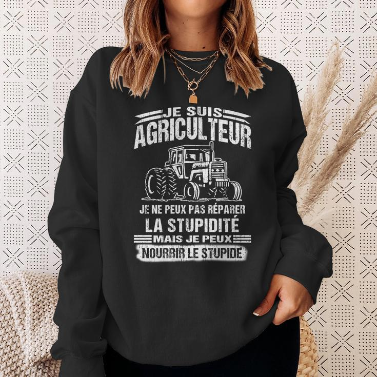 Schwarzes Sweatshirt mit Je suis Agriculteur, Traktor-Design für Landwirte Geschenke für Sie