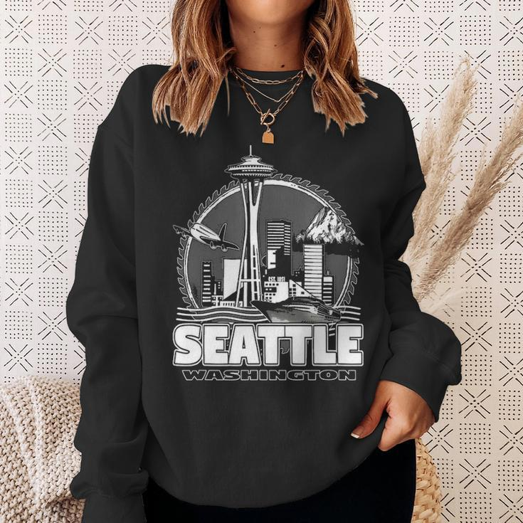 Seattle Pacific Northwest Emerald City Space Needle Souvenir Sweatshirt Gifts for Her