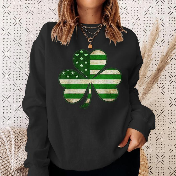 Shamrock Irish American Flag Ireland Flag St Patricks Day V4 Sweatshirt Gifts for Her