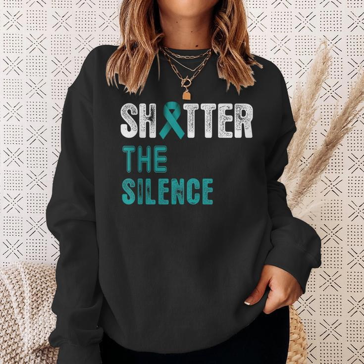 Shatter The Silence Raise Sexual Assault Awareness Abuse Sweatshirt Gifts for Her