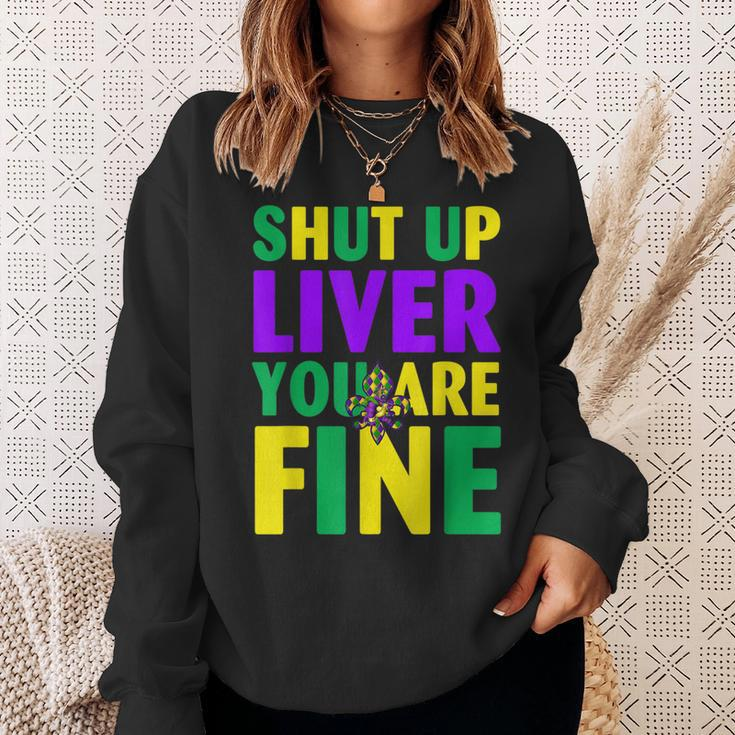 Shut Up Liver Youre Fine Funny Mardi Gras Parade Jester Hat Sweatshirt Gifts for Her