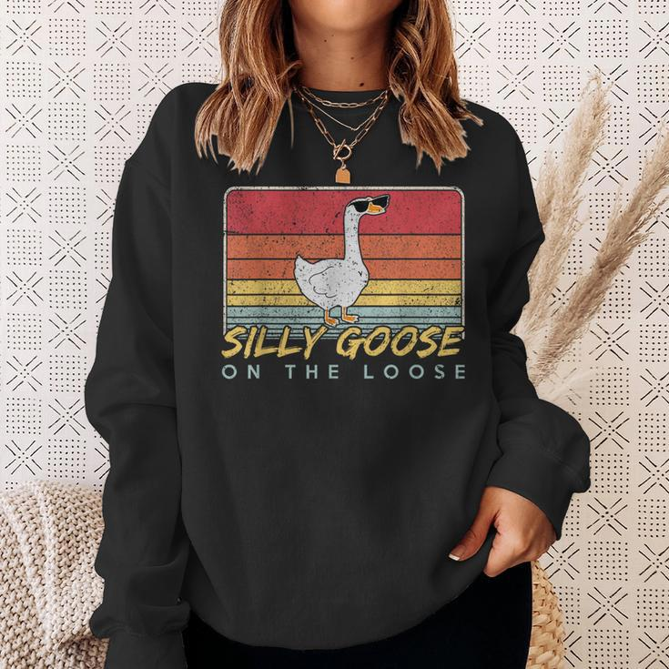 Silly Goose On The Loose Funny Silly Goose University Sweatshirt Gifts for Her