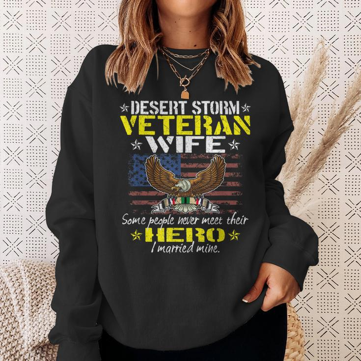 Some People Never Meet Their Hero Desert Storm Veteran Wife Men Women Sweatshirt Graphic Print Unisex Gifts for Her