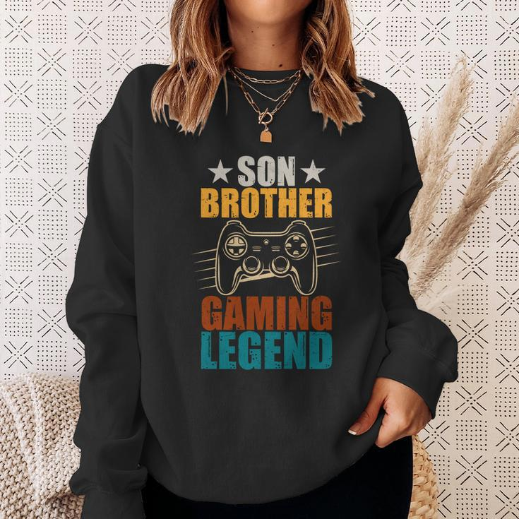 Son Brother Gaming Legend Gamer Sweatshirt Gifts for Her
