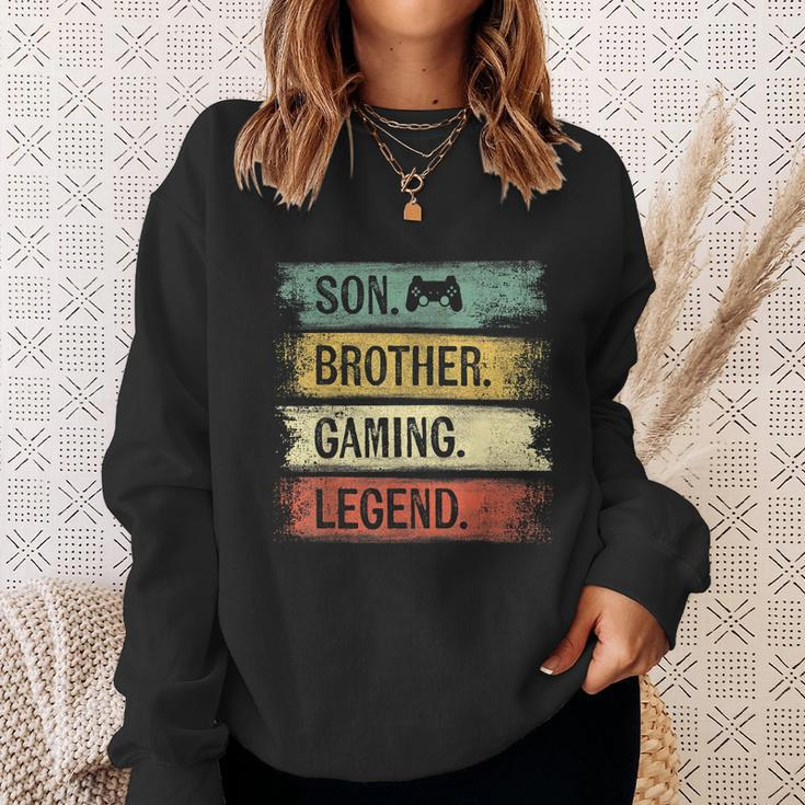 Son Brother Gaming Legend Vintage Gift For Gamer Teen Boys Sweatshirt Gifts for Her