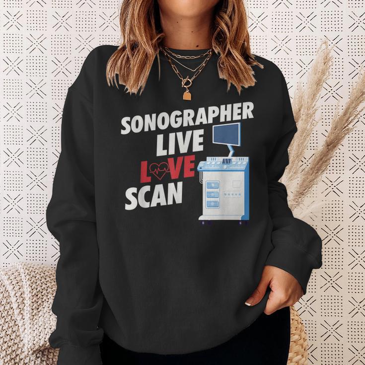 Sonographie Sweatshirt: Live Love Scan, Medizinische Ultraschall Technik Geschenke für Sie