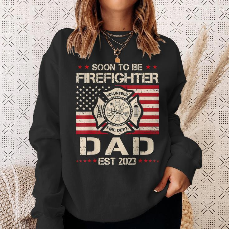 Soon To Be Firefighter Dad Proud Fireman New Dad Fathers Day Sweatshirt Gifts for Her