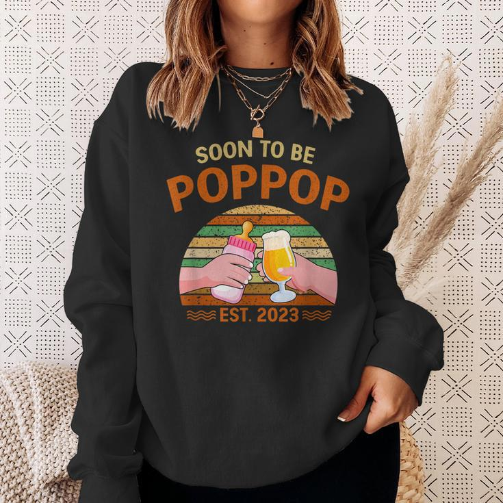 Soon To Be Poppop Est 2023 Fathers Day New Dad Vintage Sweatshirt Gifts for Her