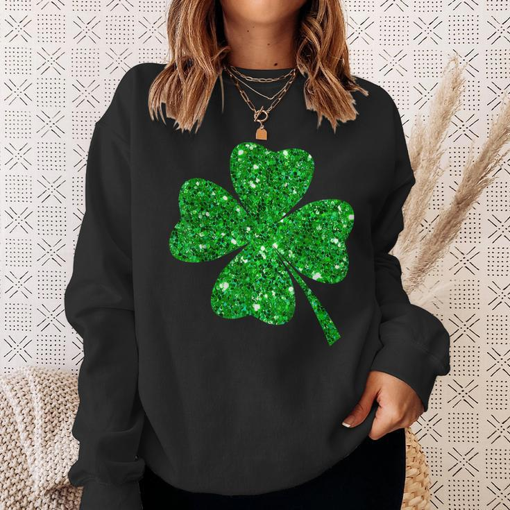 Sparkle Clover Shamrock Irish For St Patricks & Pattys Day Sweatshirt Gifts for Her