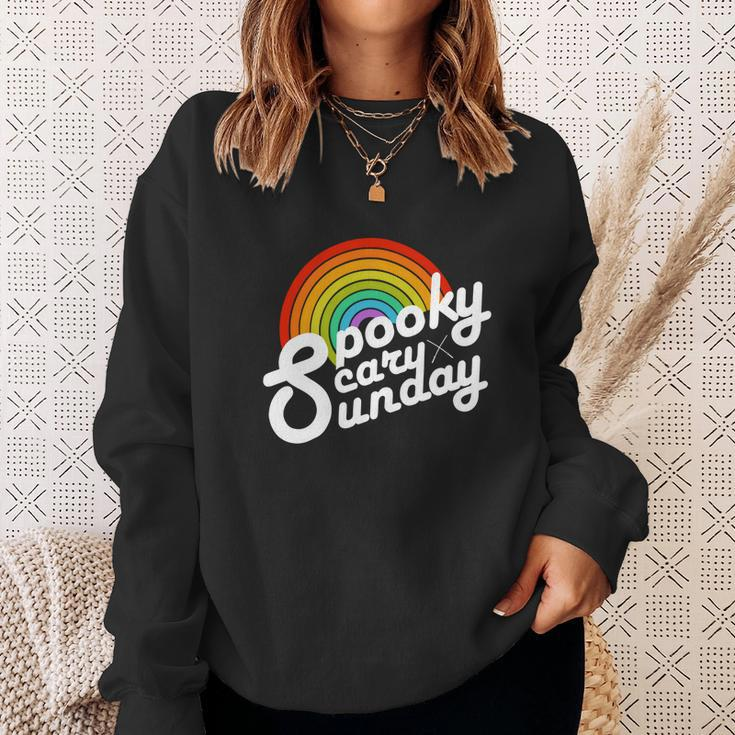 Spooky Scary Sunday Rainbow Funny Spooky Scary Sunday Trendy Sweatshirt Gifts for Her