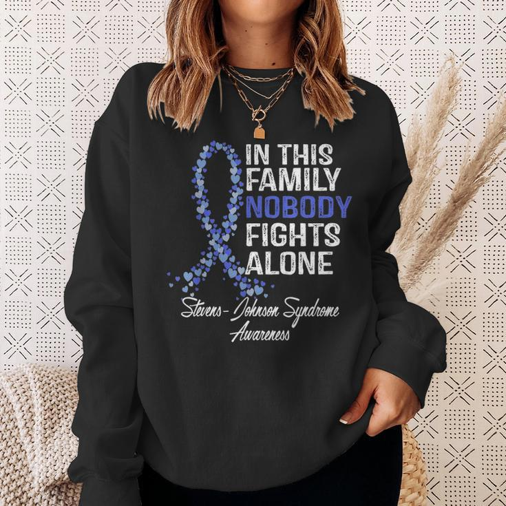 Stevens Johnson Syndrome Awareness Gift Nobody Fights Alone Sweatshirt Gifts for Her