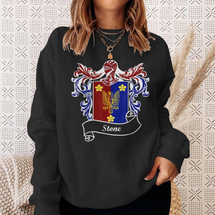 Stone Coat Of Arms Surname Last Name Family Crest Sweatshirt Gifts for Her