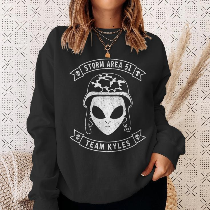 Storm Area 51 Team Kyles Camo Military Alien Sweatshirt Gifts for Her