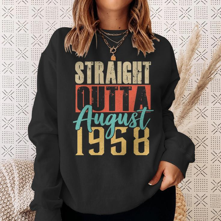 Straight Outta August 1958 62Nd Awesome Birthday Gifts Sweatshirt Gifts for Her