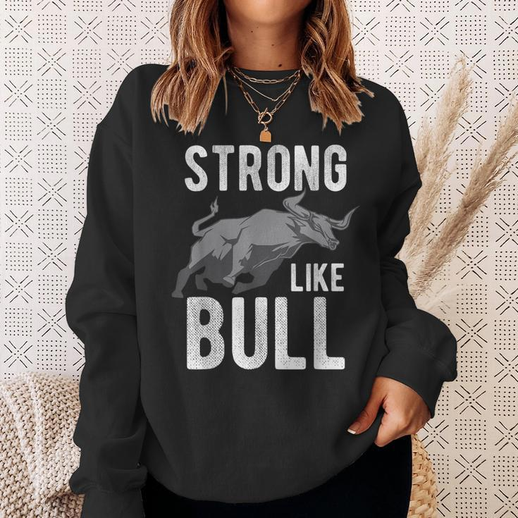 Strong Like A Bull Powerlifting Bodybuilding Sweatshirt Gifts for Her
