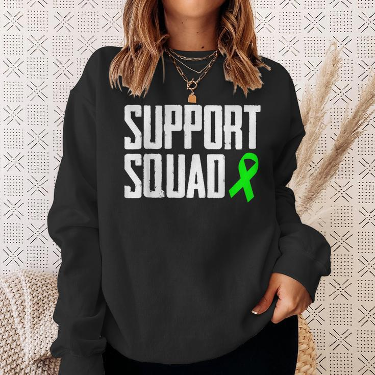 Support Squad Green Ribbon Non-Hodgkin Lymphoma Awareness Sweatshirt Gifts for Her