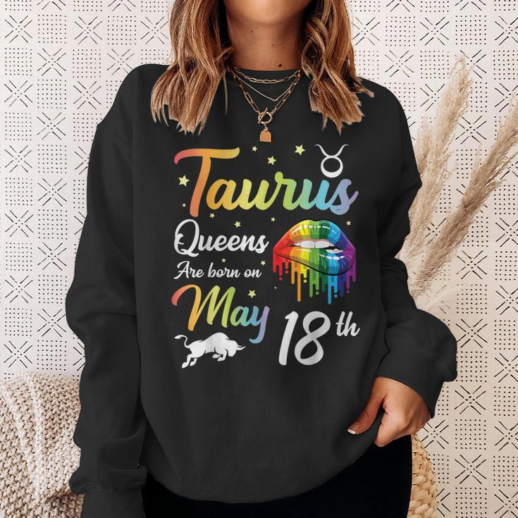 Taurus Queens Are Born On May 18Th Happy Birthday To Me You Sweatshirt Gifts for Her