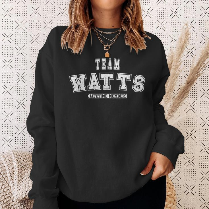Team Watts Lifetime Member Family Last Name Men Women Sweatshirt Graphic Print Unisex Gifts for Her