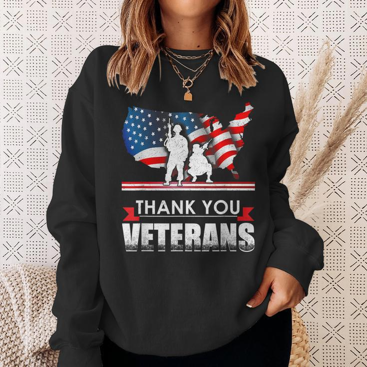 Thank You Veterans American V2 Men Women Sweatshirt Graphic Print Unisex Gifts for Her