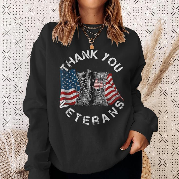 Thank You Veterans Proud Veteran Day Dad Grandpa V6 Sweatshirt Gifts for Her