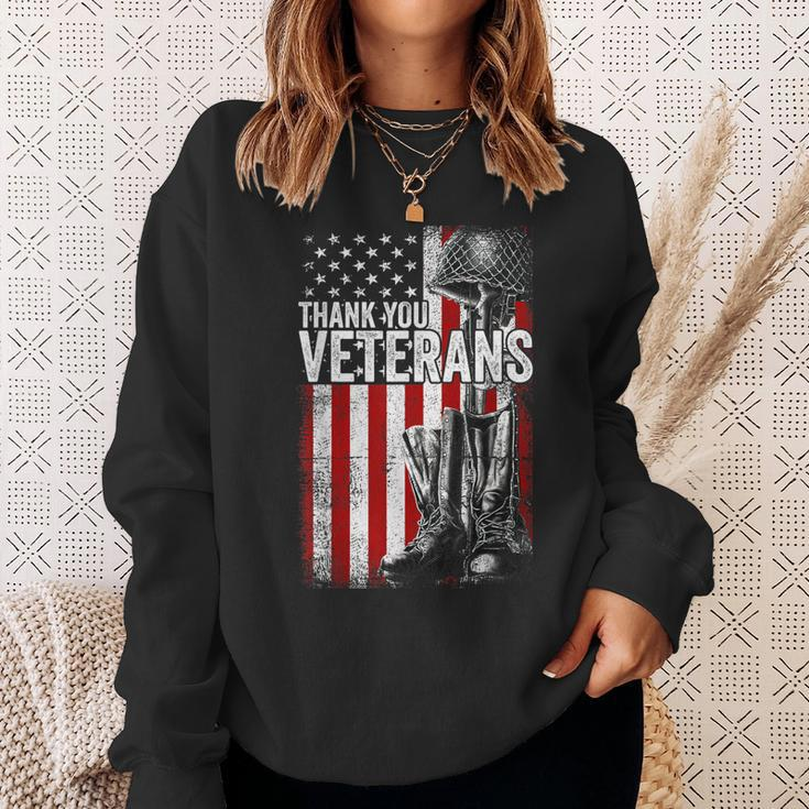 Thank You Veterans Proud Veteran Day Dad Grandpa V8 Sweatshirt Gifts for Her