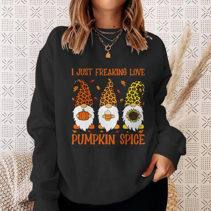 Thanksgiving Gnomes Freaking Love Pumpkin Spice Gift V2 Sweatshirt Gifts for Her