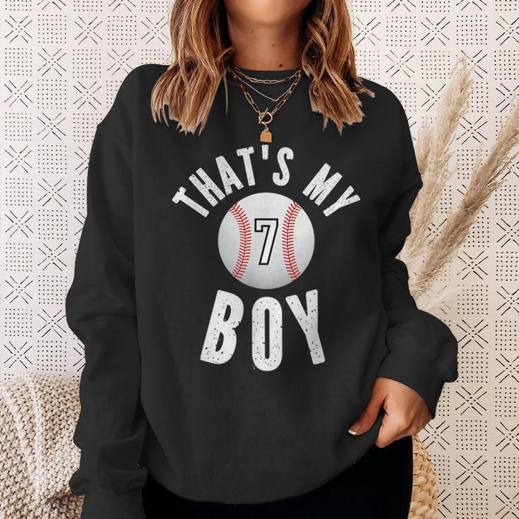 Thats My Boy Baseball Jersey Number 7 Vintage Mom Dad Sweatshirt Gifts for Her
