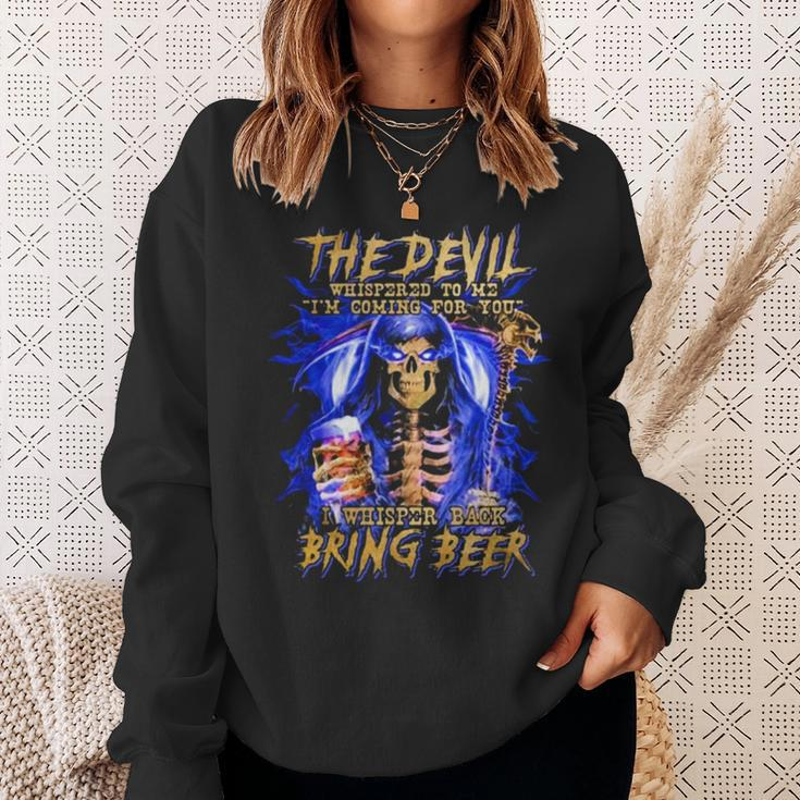 The Devil I Whisper Back Bring Beer Sweatshirt Gifts for Her