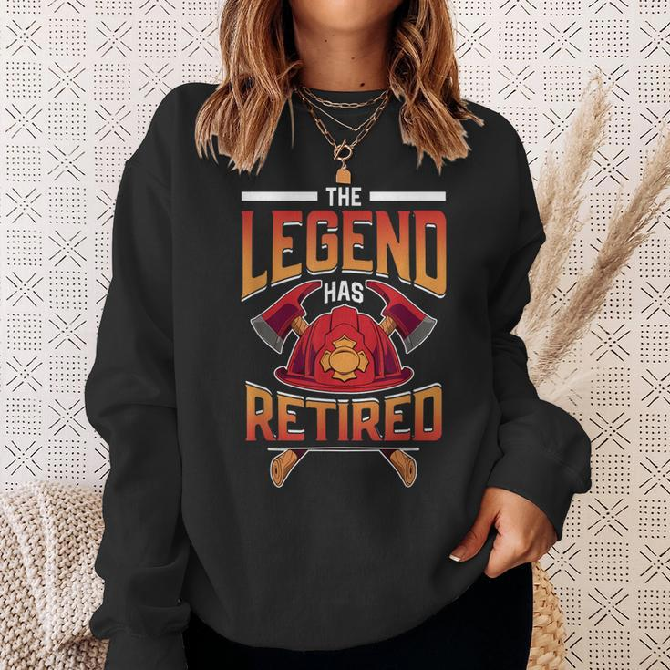 The Legend Has Retired Firefighter Fire Fighter Retirement Sweatshirt Gifts for Her