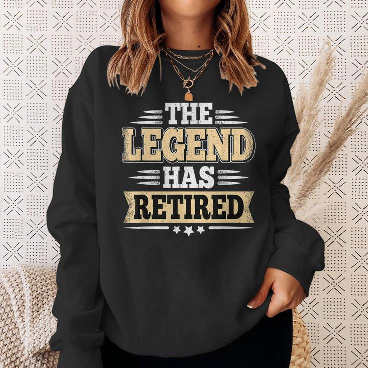 The Legend Has Retired Funny Retro Vintage Retirement Retire Sweatshirt Gifts for Her