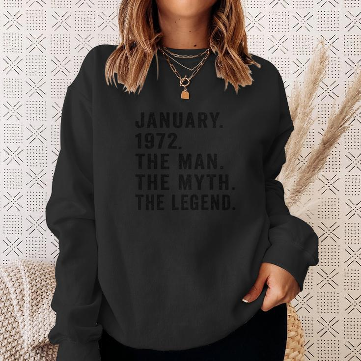 The Man Myth Legend January 1972 Funny 50Th Birthday Sweatshirt Gifts for Her