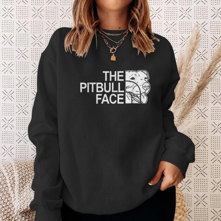 The Pitbull Face Funny Dog Pitbull Men Women Sweatshirt Graphic Print Unisex Gifts for Her