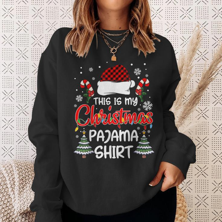 This Is My Christmas Pajama Xmas Lights Funny Holiday Men Women Sweatshirt Graphic Print Unisex Gifts for Her