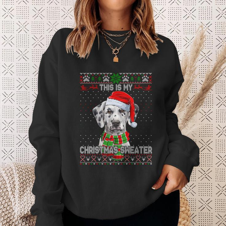 This Is My Christmas Sweater Dalmatian Santa Scarf Ugly Xmas Sweatshirt Gifts for Her